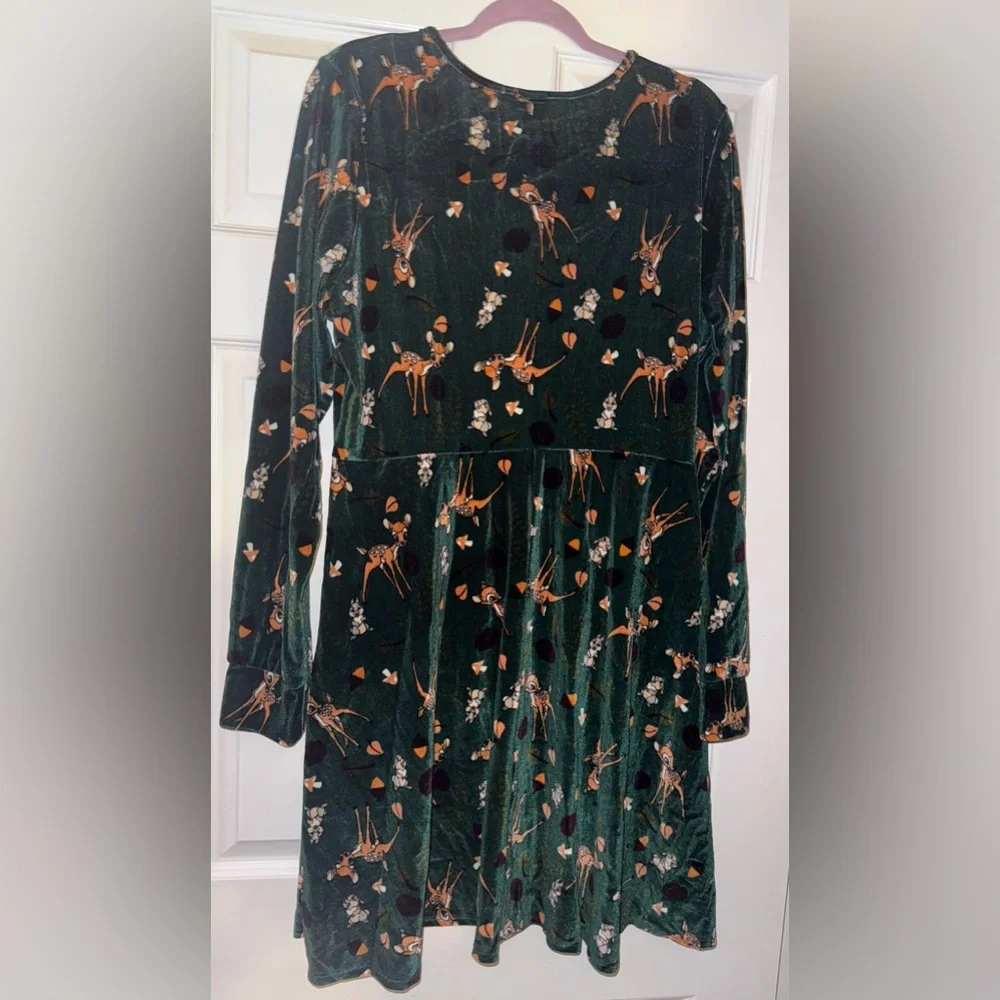 NEW! Disney Hot Topic Bambi Forest Velvet Dress Plus Size 1 14/16 NWT - Picture 3 of 4